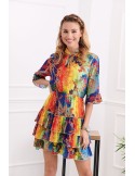 Luftiges Kleid mit bunten Mustern 8660 - Online-Shop - Boutique